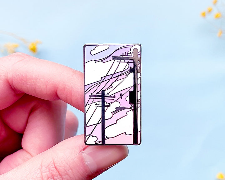 Electric Trees Vaporwave Enamel Pin