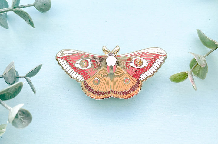 Ligurian Emperor Moth (Saturnia pavoniella) Enamel Pin