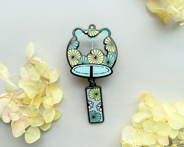 Frog Wind Chime Transparent Enamel Pin