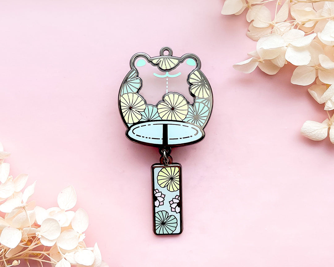 Frog Wind Chime Transparent Enamel Pin