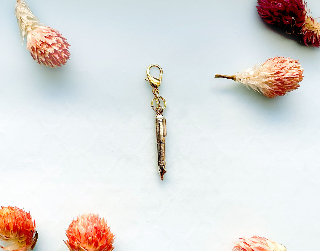 Fountain Pen Metal Glasses Charm