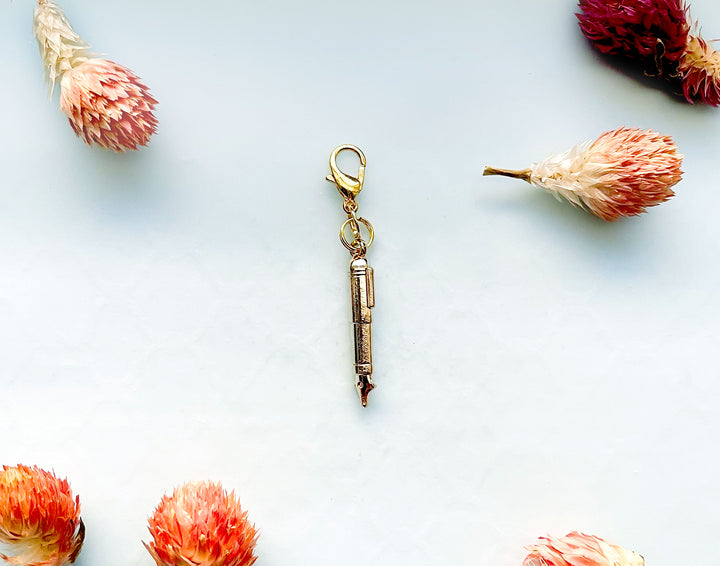 Fountain Pen Metal Glasses Charm