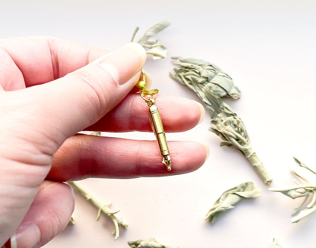Fountain Pen Metal Glasses Charm