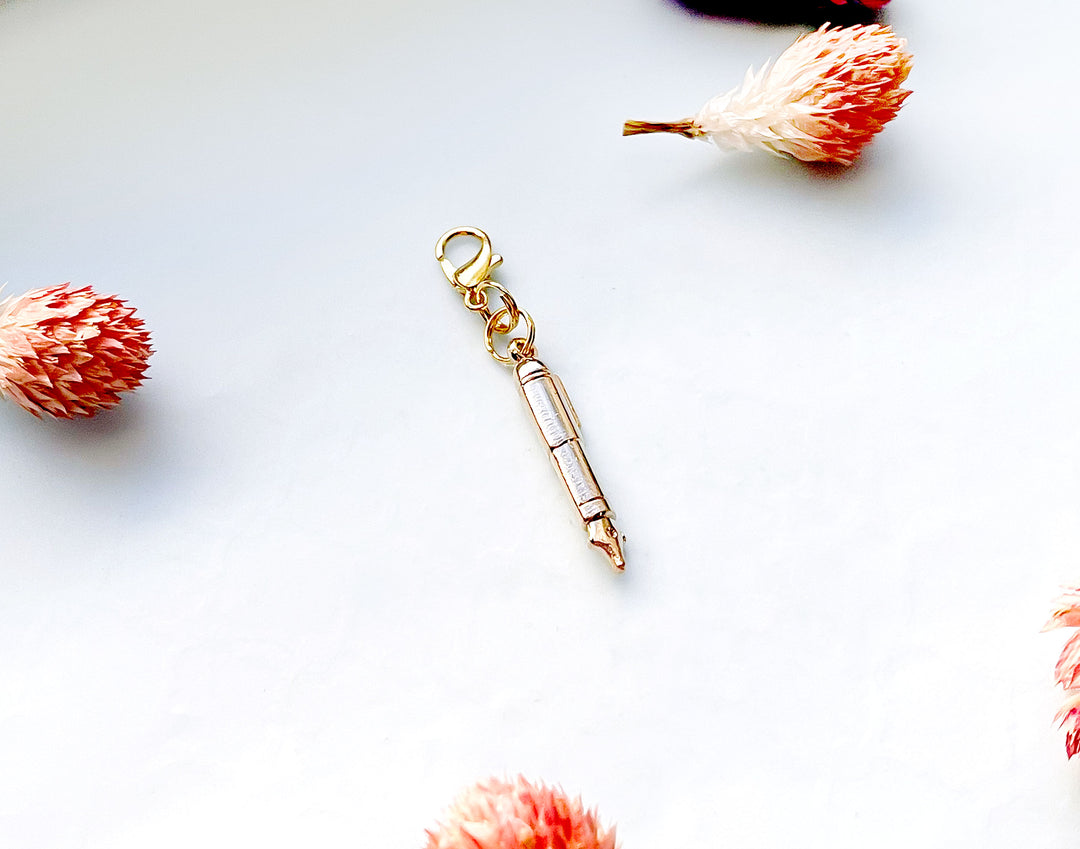 Fountain Pen Metal Glasses Charm