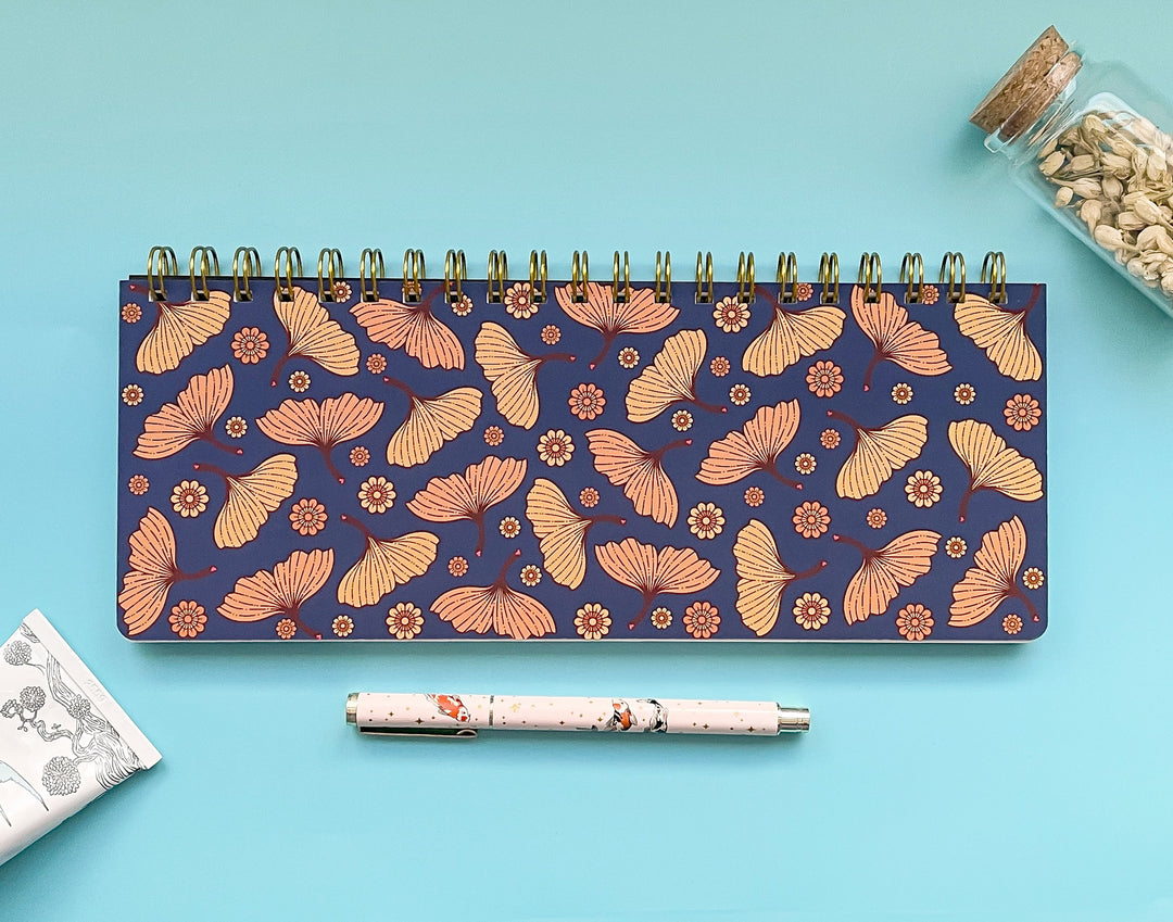 Ginkgo Leaves and Flowers Weekly Planner