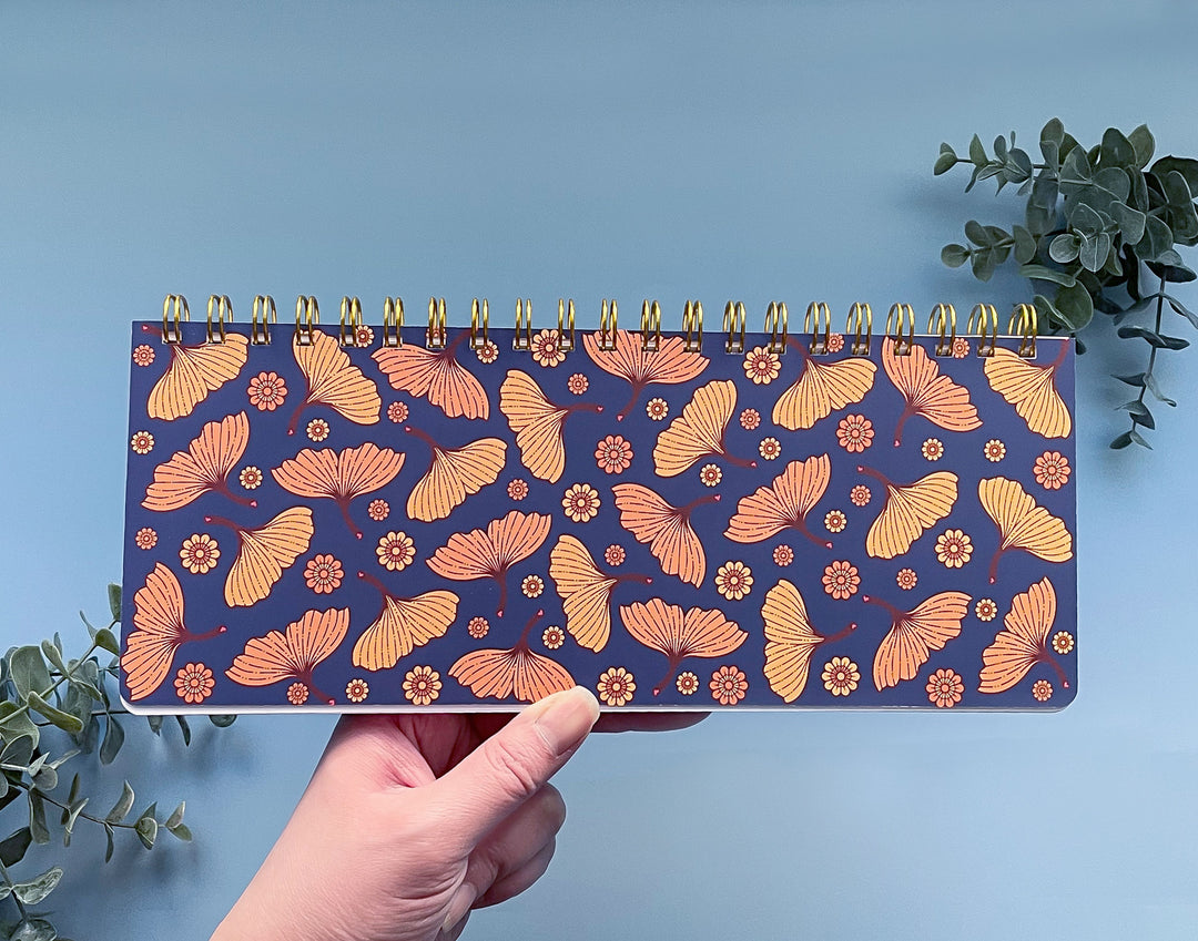 Ginkgo Leaves and Flowers Weekly Planner