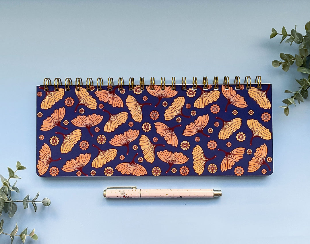 Ginkgo Leaves and Flowers Weekly Planner