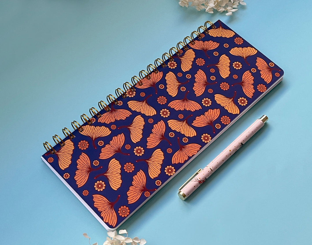 Ginkgo Leaves and Flowers Weekly Planner