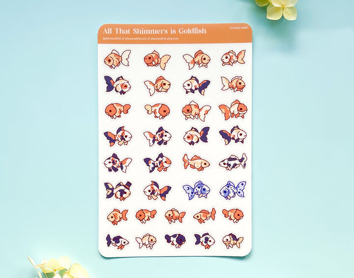 All That Shimmers is Goldfish Clear Vinyl Sticker Sheet