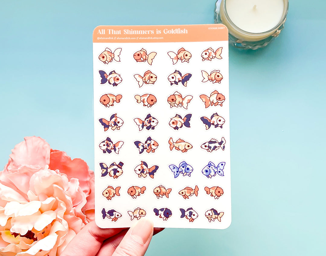 All That Shimmers is Goldfish Clear Vinyl Sticker Sheet