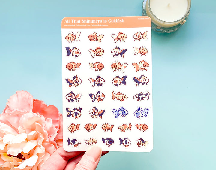 All That Shimmers is Goldfish Clear Vinyl Sticker Sheet