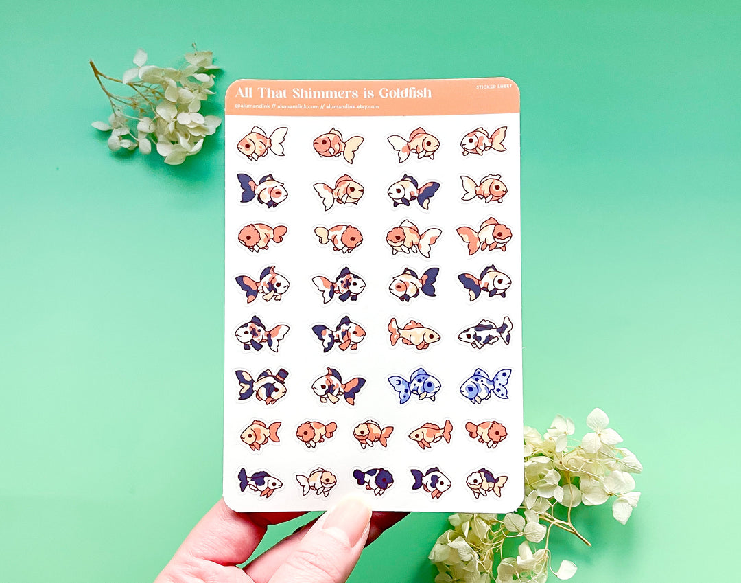 All That Shimmers is Goldfish Clear Vinyl Sticker Sheet