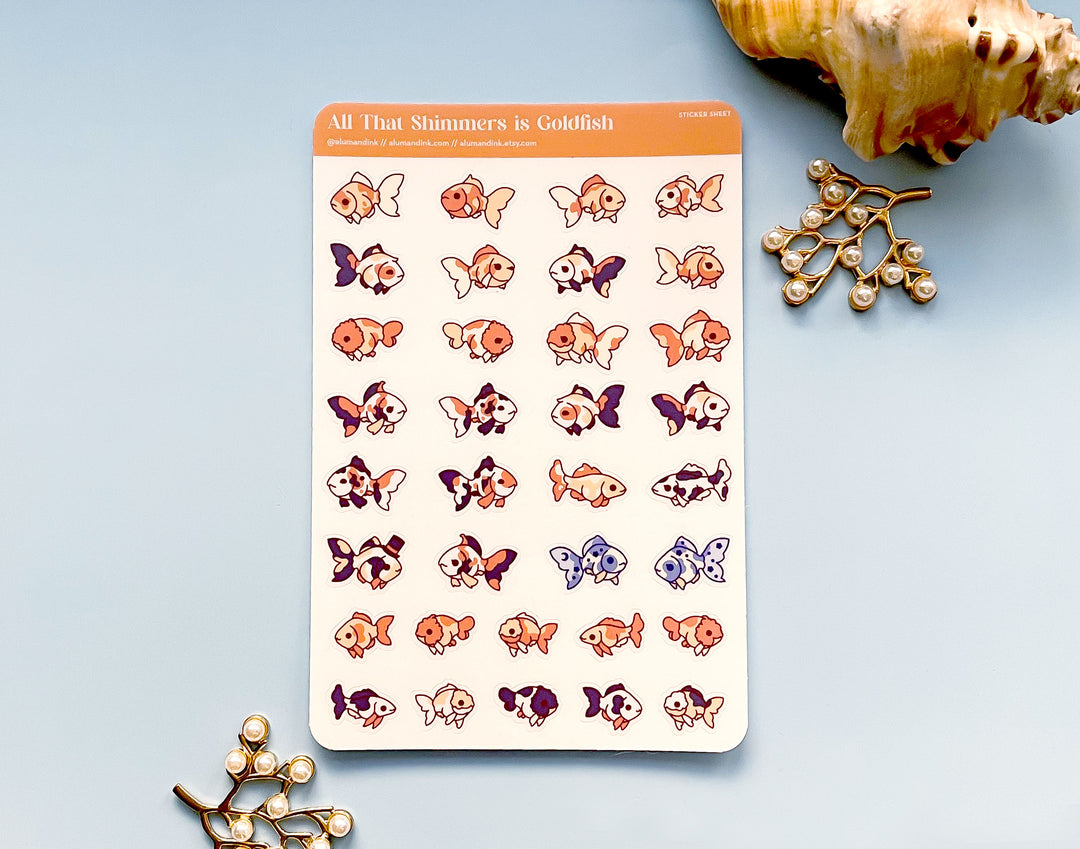 All That Shimmers is Goldfish Clear Vinyl Sticker Sheet