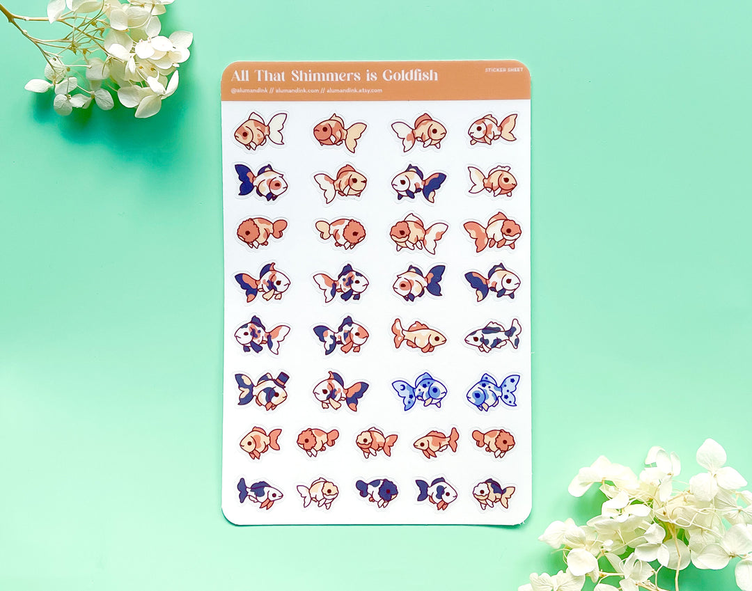 All That Shimmers is Goldfish Clear Vinyl Sticker Sheet