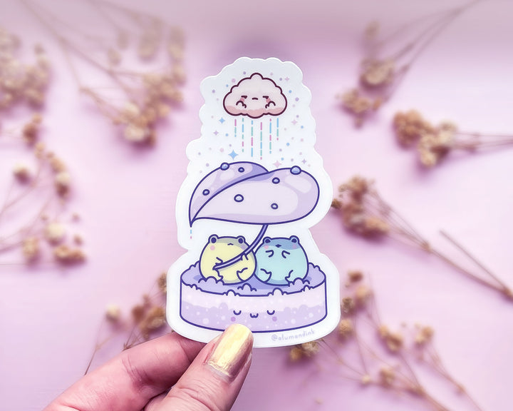 Gogo and Lulu with Grumpy Rain Cloud Clear Vinyl Sticker