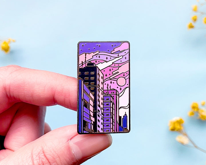 Halcyon Sunset Retrowave Enamel Pin