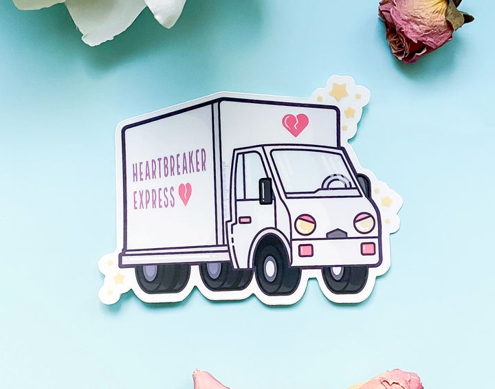 Heartbreaker Express White Delivery Truck Clear Vinyl Sticker