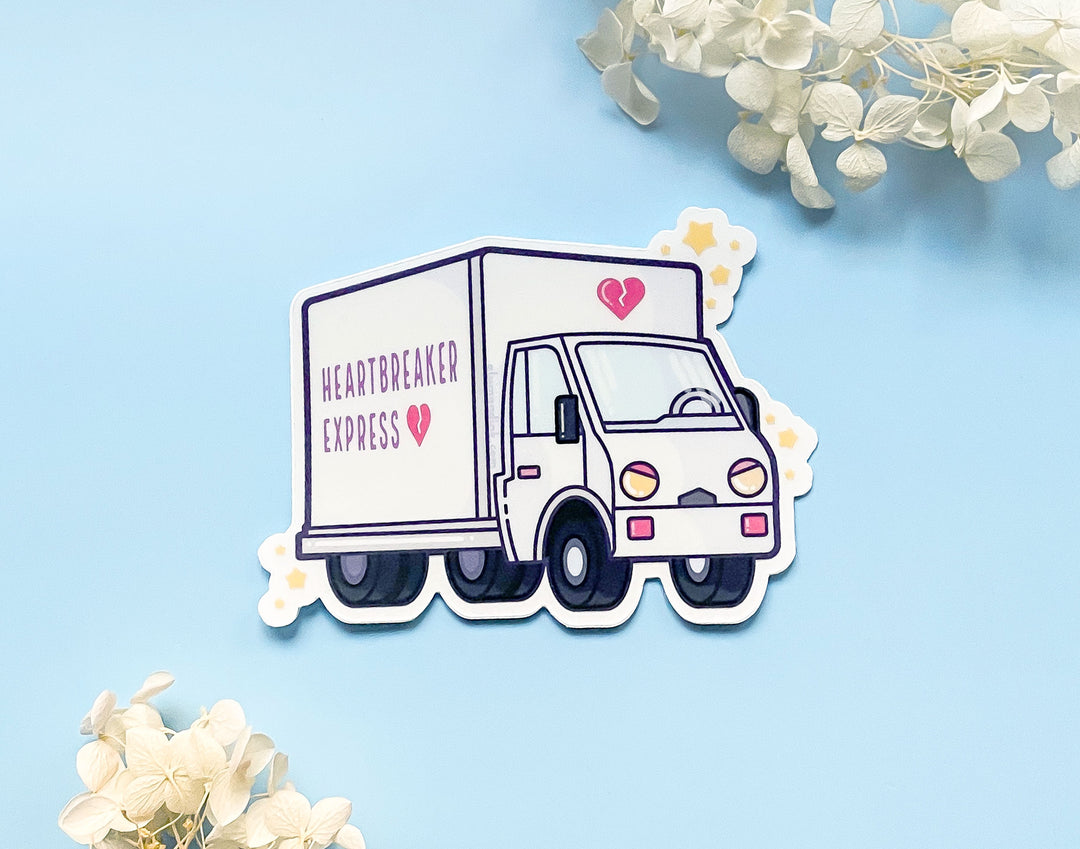 Heartbreaker Express White Delivery Truck Clear Vinyl Sticker