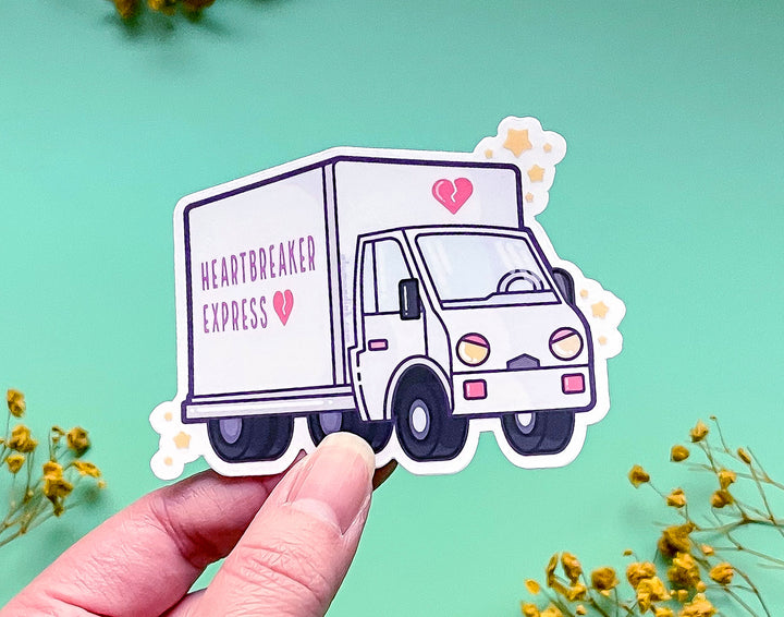 Heartbreaker Express White Delivery Truck Clear Vinyl Sticker