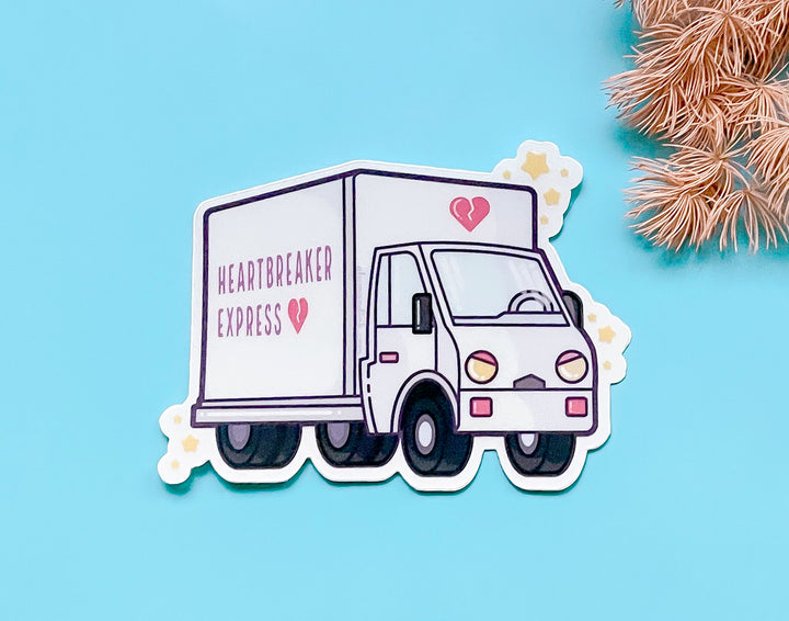 Heartbreaker Express White Delivery Truck Clear Vinyl Sticker