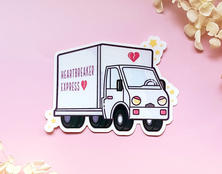 Heartbreaker Express White Delivery Truck Clear Vinyl Sticker