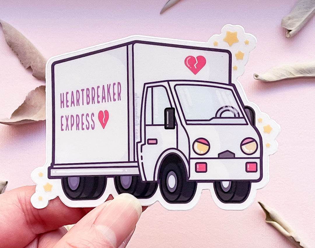 Heartbreaker Express White Delivery Truck Clear Vinyl Sticker