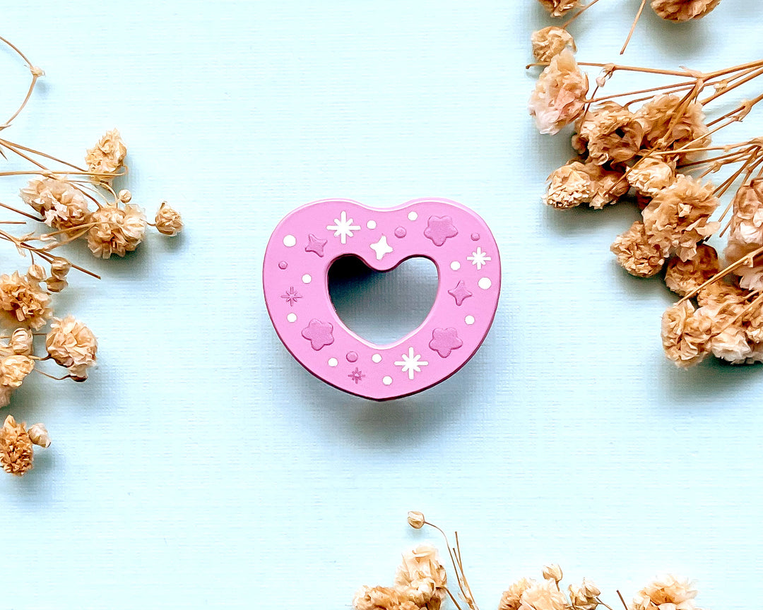 Frosted Heart Cookie Painted Enamel Pin