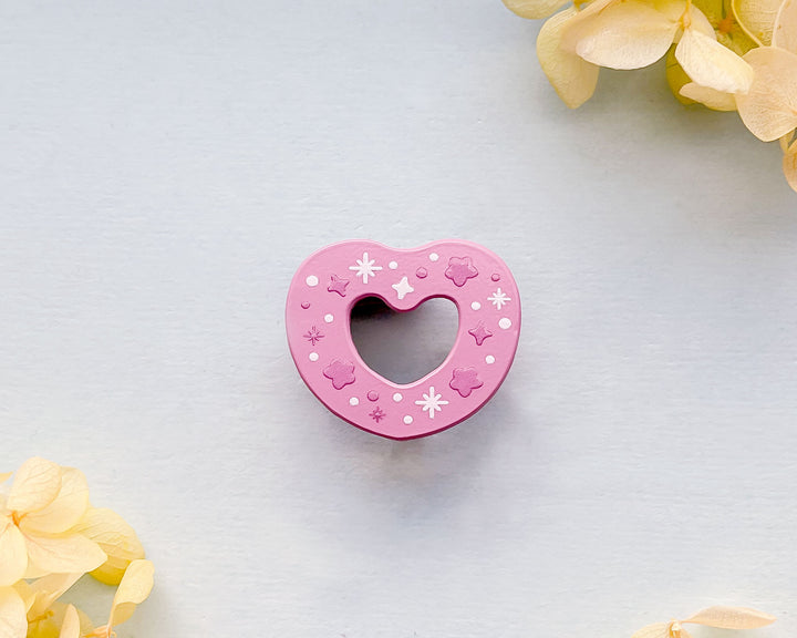 Frosted Heart Cookie Painted Enamel Pin