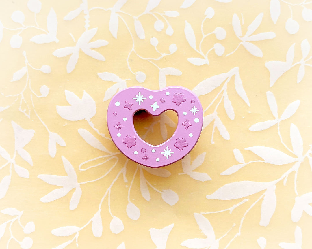 Frosted Heart Cookie Painted Enamel Pin