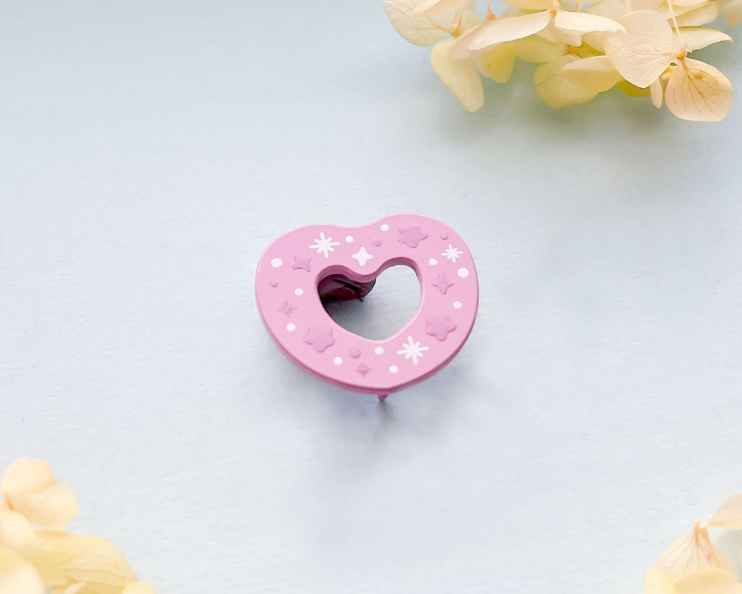 Frosted Heart Cookie Painted Enamel Pin