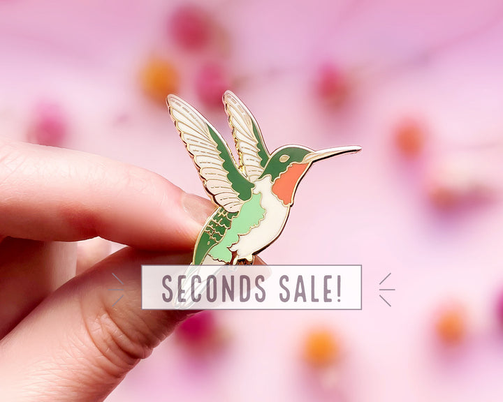 Ruby-Throated Hummingbird Enamel Pin (Seconds)