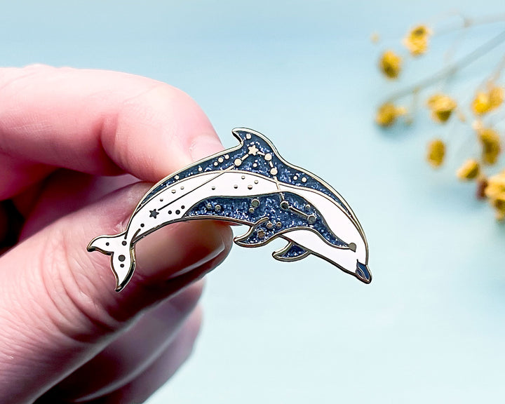 Horologium Constellation Hourglass Dolphin Pin