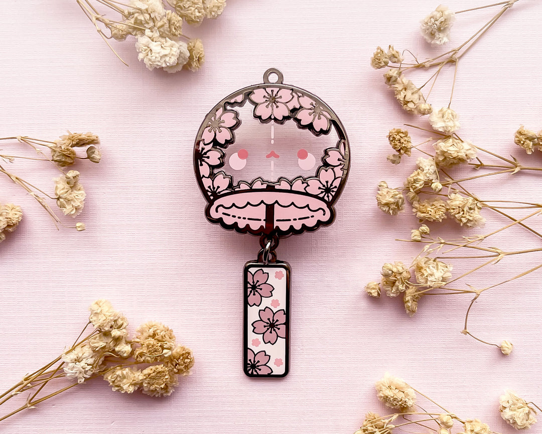 Jellyfish Wind Chime Transparent Enamel Pin