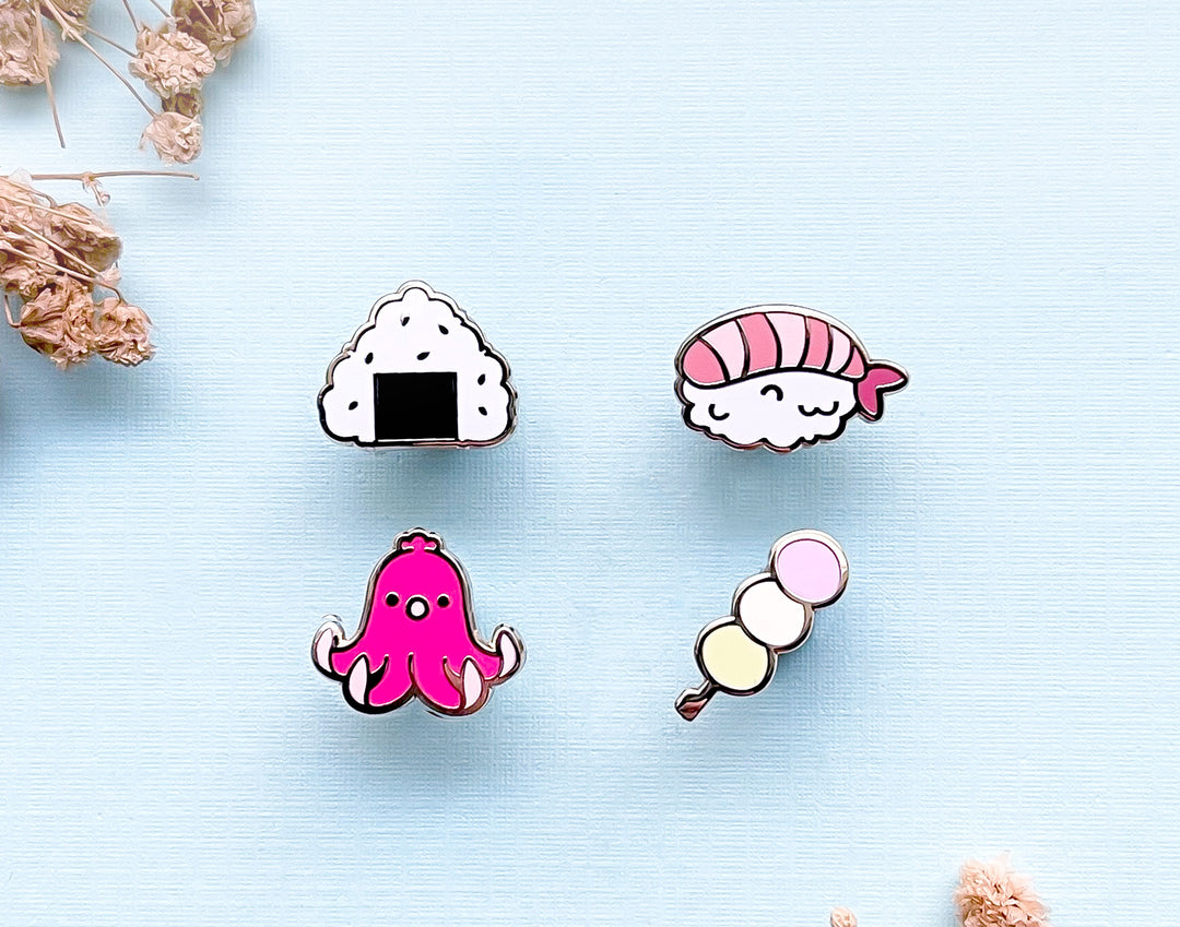 Kawaii Japanese Snacks Board Filler Enamel Pin Set