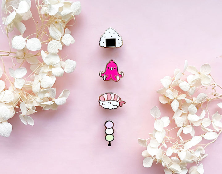 Kawaii Japanese Snacks Board Filler Enamel Pin Set