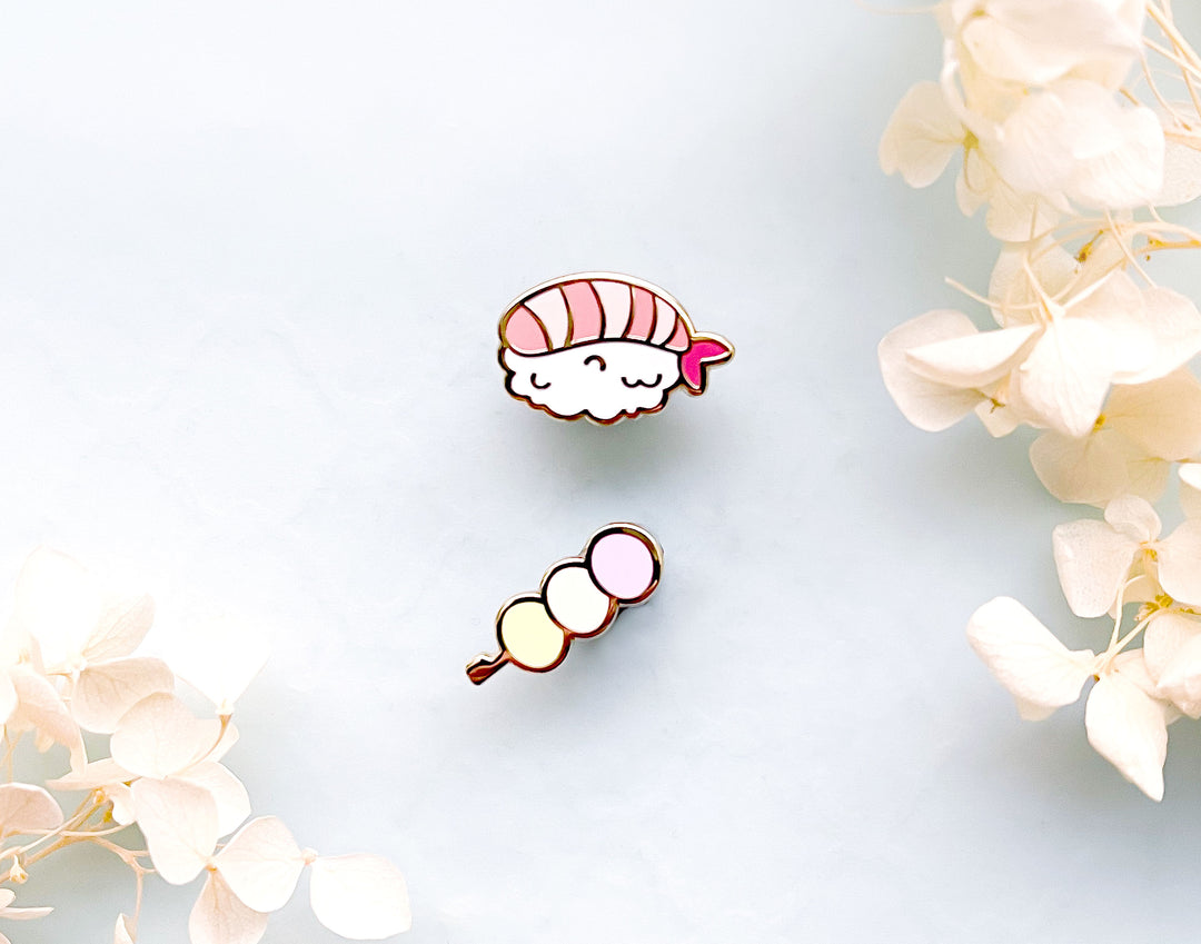 Kawaii Japanese Snacks Board Filler Enamel Pin Set