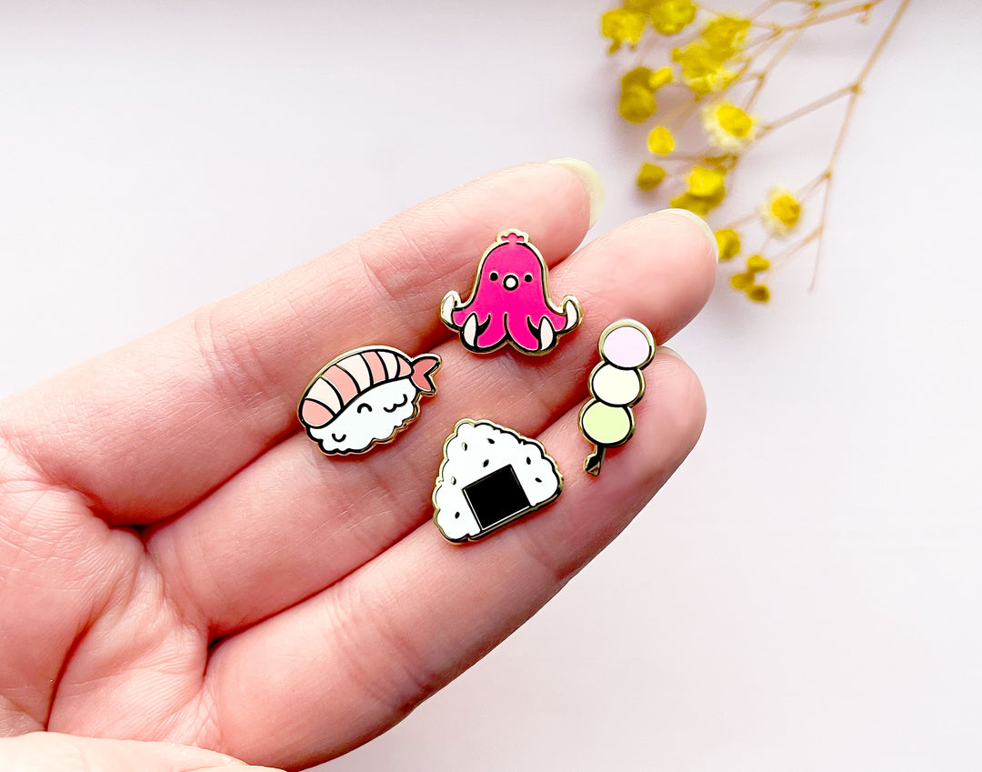 Kawaii Japanese Snacks Board Filler Enamel Pin Set