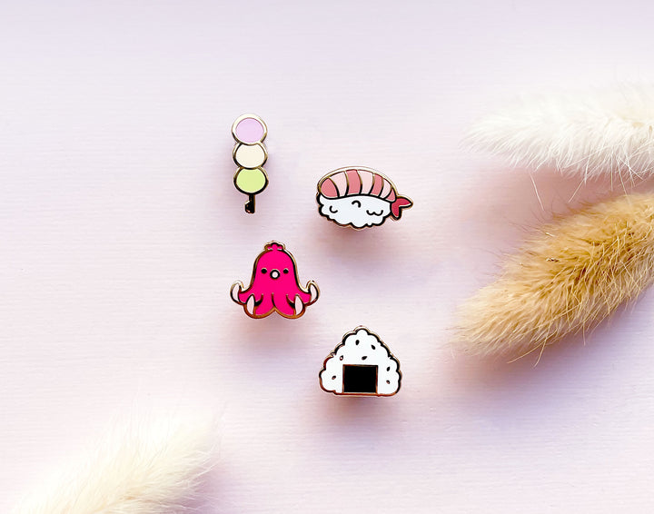 Kawaii Japanese Snacks Board Filler Enamel Pin Set