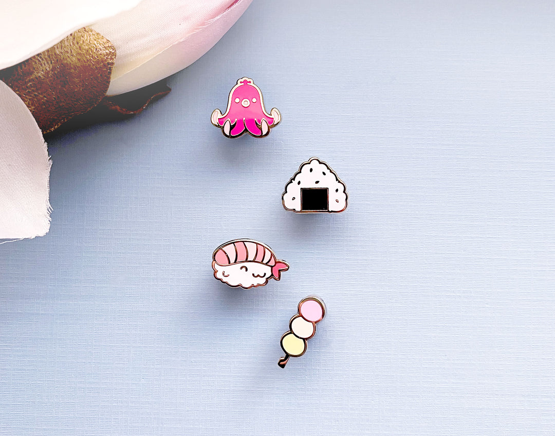 Kawaii Japanese Snacks Board Filler Enamel Pin Set