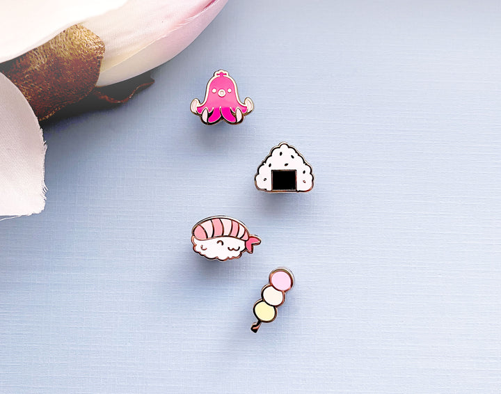 Kawaii Japanese Snacks Board Filler Enamel Pin Set