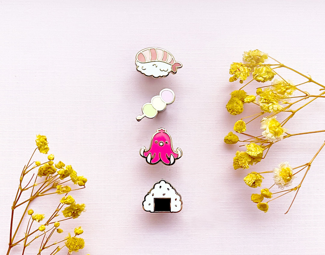 Kawaii Japanese Snacks Board Filler Enamel Pin Set