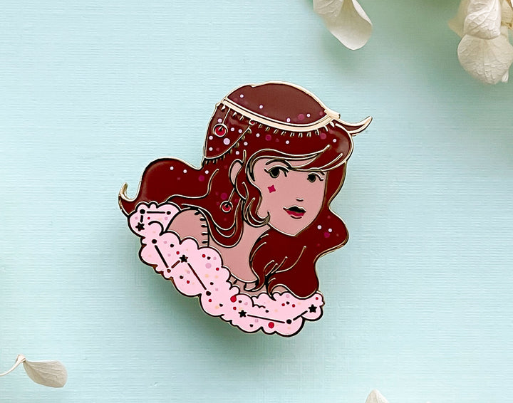 July Witch Ruby Enamel Pin