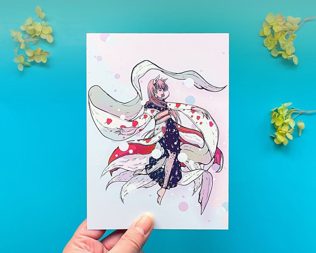 Five-Tailed Kitsune Art Print