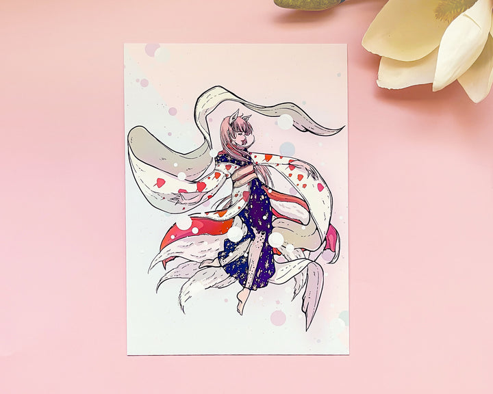 Five-Tailed Kitsune Art Print