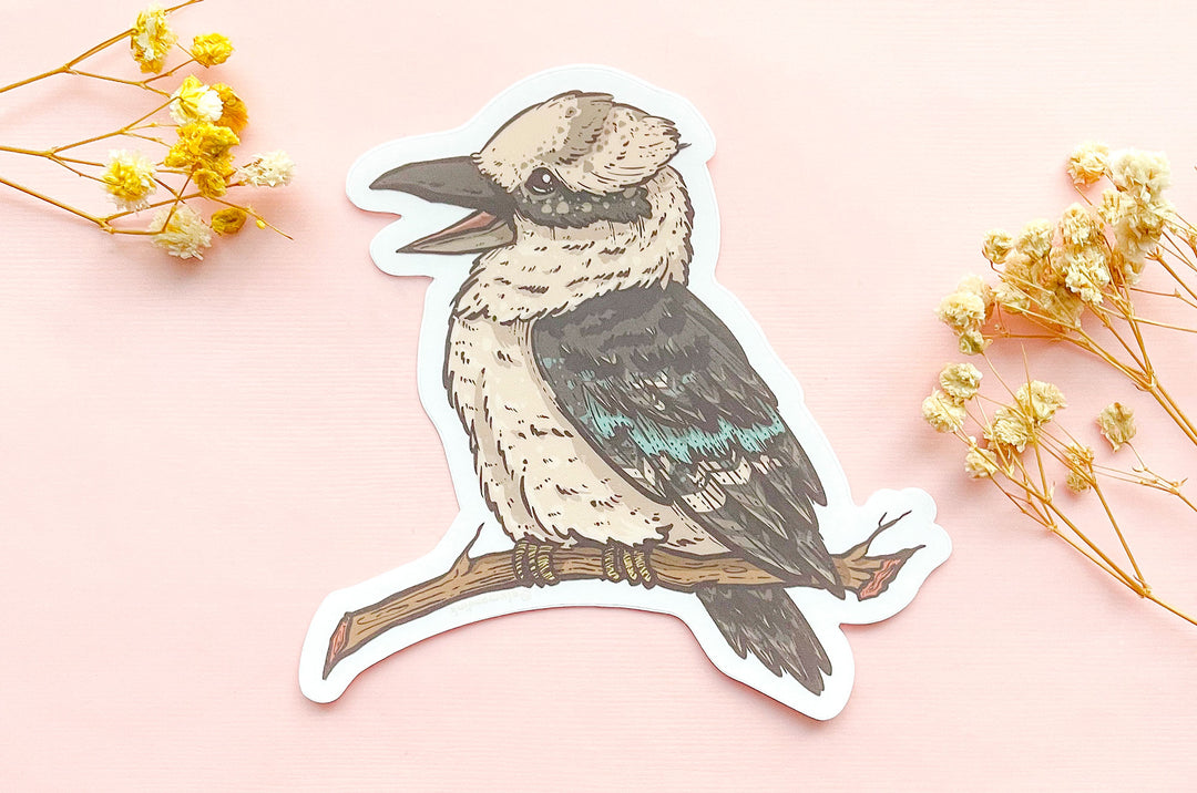 Kookaburra Clear Vinyl Sticker