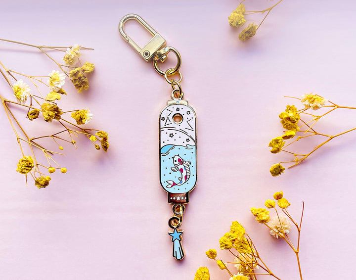 Starry Koi Lantern Keychain Charm