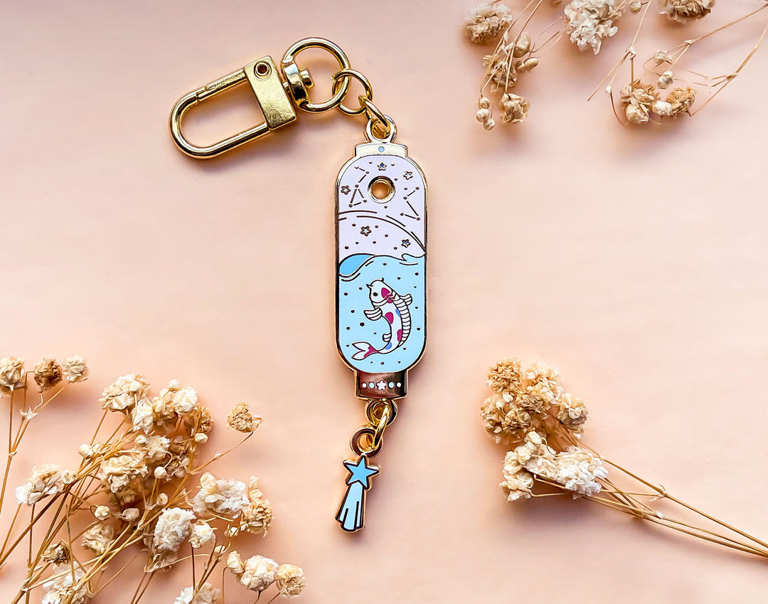 Starry Koi Lantern Keychain Charm