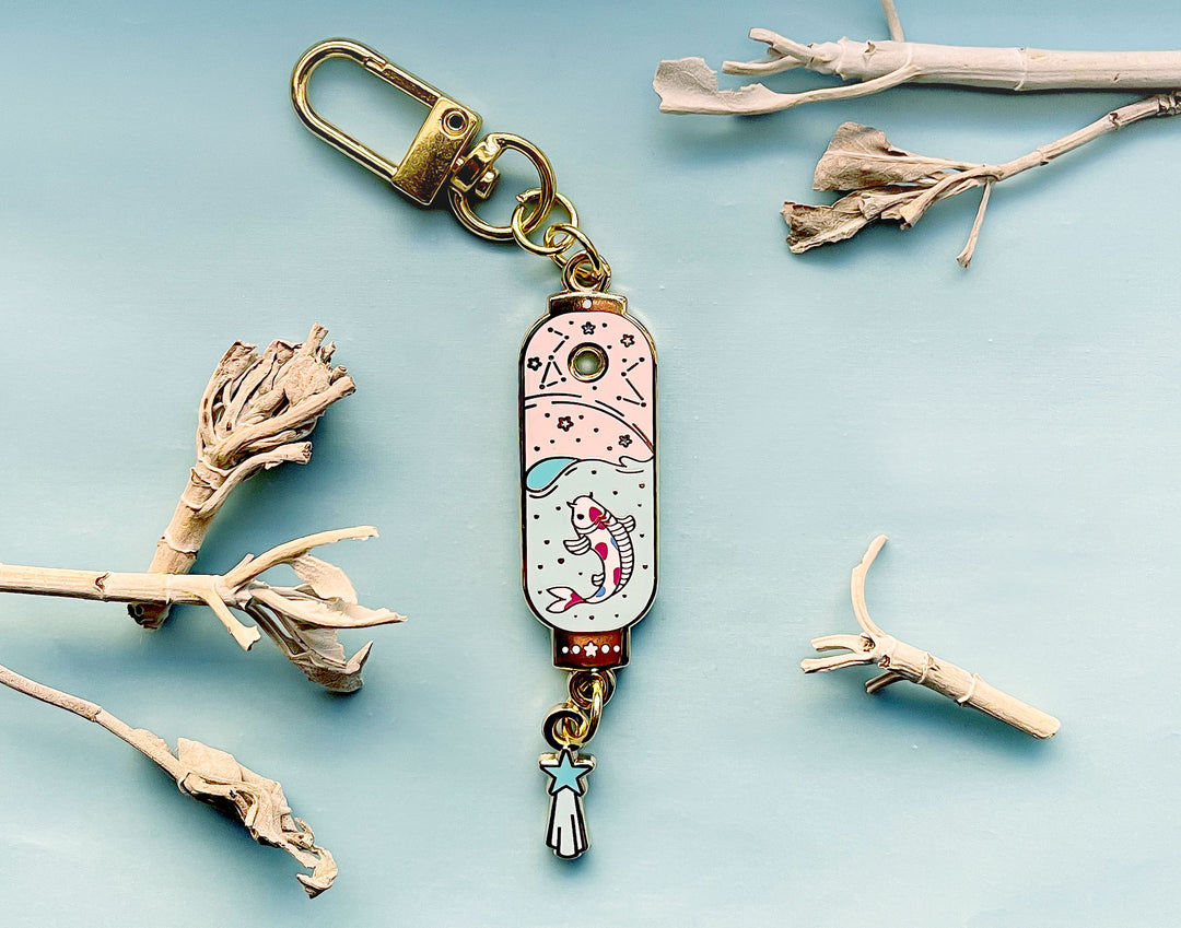 Starry Koi Lantern Keychain Charm