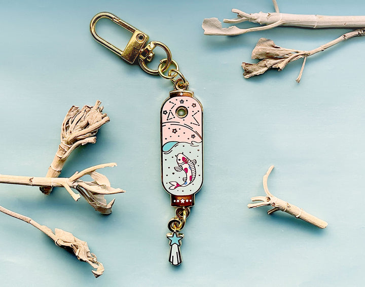 Starry Koi Lantern Keychain Charm