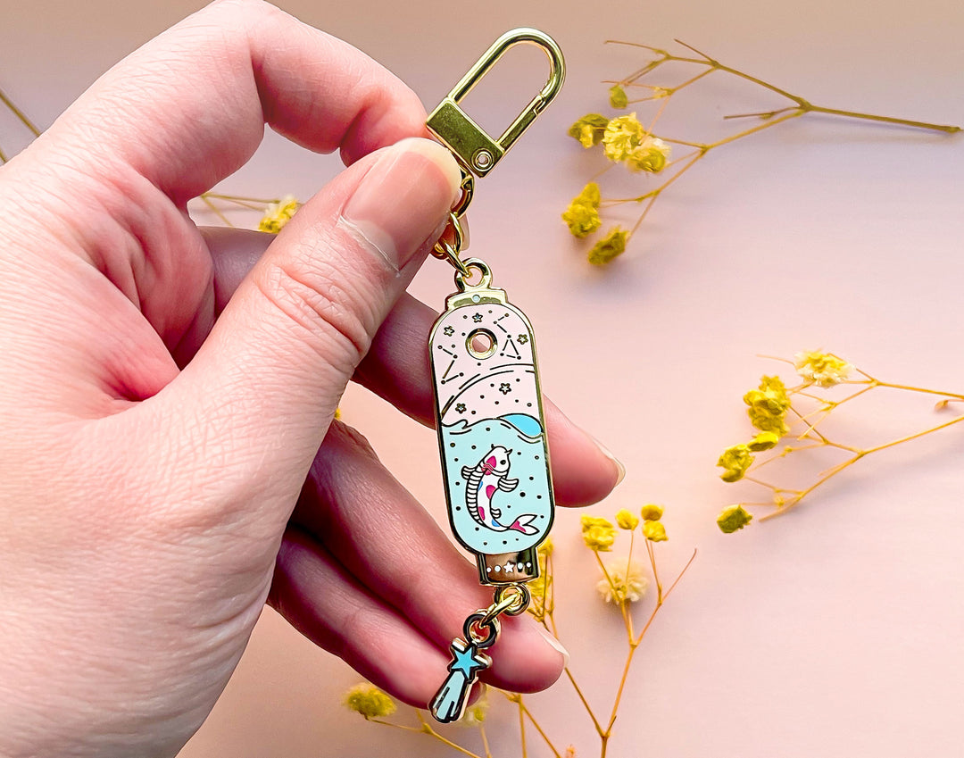 Starry Koi Lantern Keychain Charm
